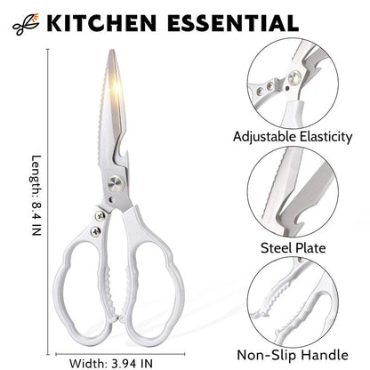 Kitchen Shears & kitchen scissors All Purpose | kitchen gadgets-Heavy Duty Stainless Steel Meat Poultry Food Scissors, Dishwasher Safe for Home and Kitchen Essentials, Utensils, Gadgets, Accessories