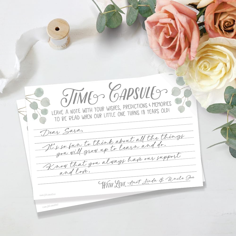 m&h invites Time Capsule Message Cards - 50 Count for Baby Shower or 1st Birthday Game Activity