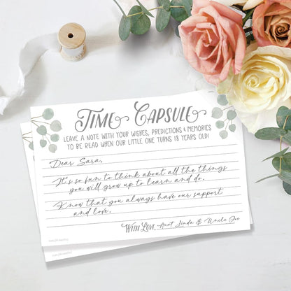 m&h invites Time Capsule Message Cards - 50 Count for Baby Shower or 1st Birthday Game Activity