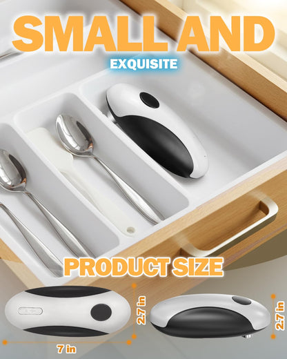 Electric Can Opener, One Touch Safety Automatic Can Opener - Easy Smooth Edge Hands Free, Battery Operated Openers Fits Most Cans, Ideal for Seniors People with Weak Hands & Arthritis
