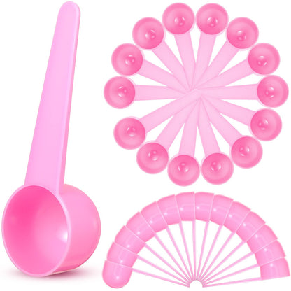 Meanplan 80 Pack Plastic Tablespoon Measuring Spoons Bulk (20 ml | 20 Cc | 1.33 Tablespoon | 4 Tsp) Coffee Scoops Teaspoon Pack for Measuring Coffee Tea Milk Grain Spices Protein Pet Food (Pink)