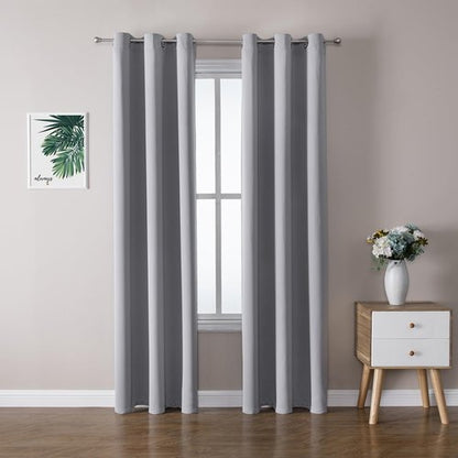 ChrisDowa Blackout Curtains - Thermal Insulated Room Darkening Panels, Light Grey, 42 x 78 Inches - 2-Panel Set