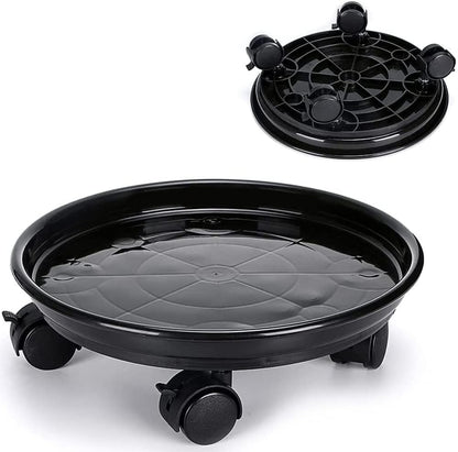 AWXYZ 2 Pack (14inch, Plant Caddy with Wheels,Round Potted Rolling Plant Stand with Wheels Heavy Duty Flower Pot Rack