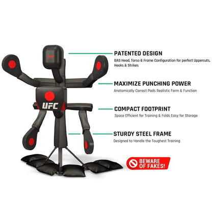 UFC BAS Body Action System Deluxe - Professional Freestanding Home Training Equipment System for MMA, Kickboxing, Muay Thai and Martial Arts - Adjustable Punching and Kicking Pads