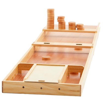 CroBlissful Folding Dutch Shuffleboard Wooden Dutch Shuffleboard with Accessories, 79" L x 16" w x 2" h