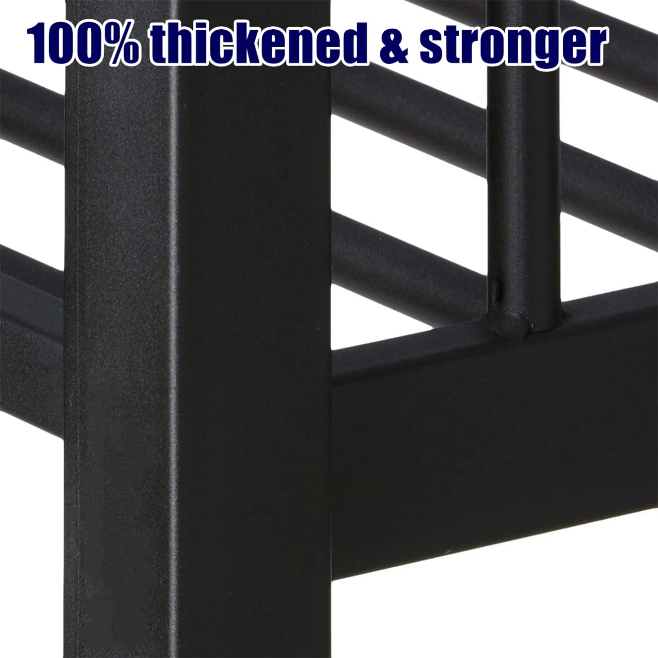 LEEKAF Stronger & Higher Quality Heavy Duty Metal Bunk Bed Twin XL Over Queen Size Bunkbed, Thickened Safer More Stable Steel Queen Bunk Bed (Faster Assembly) (Twin XL Over Queen)