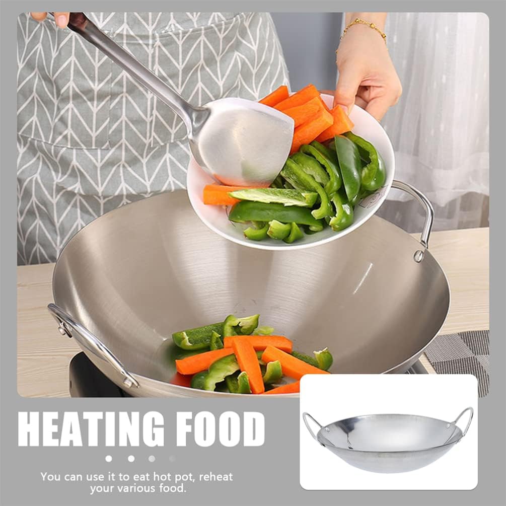 ERINGOGO Cast Iron Skillets, 10.5 Inch Metal Wok Pan, Large Handles, Cookware Sets