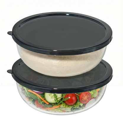 Zombcame Large Glass Mixing Bowl for Sourdough, 6.2QT with Lid – Big Capacity Clear Bowl for Sourdough, Baking, Salad Prep & Food Storage