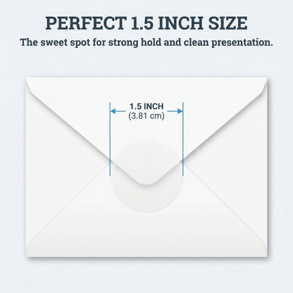 Clear Circle Stickers 1.5 Inch Round, 1000 Pack Waterproof, Virtually Invisible Transparent Self-Adhesive Envelope Seals for Package, Mail, Gift Box - Performore Wafer Seal Round Labels
