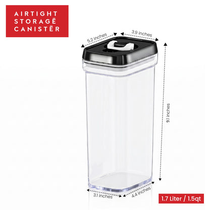 DWËLLZA KITCHEN Airtight Food Storage Containers with Lids – 4 Piece Set Air Tight Kitchen Storage Containers Clear Pantry Organization and Storage Set BPA-Free - Keeps your Food Fresh & Dry
