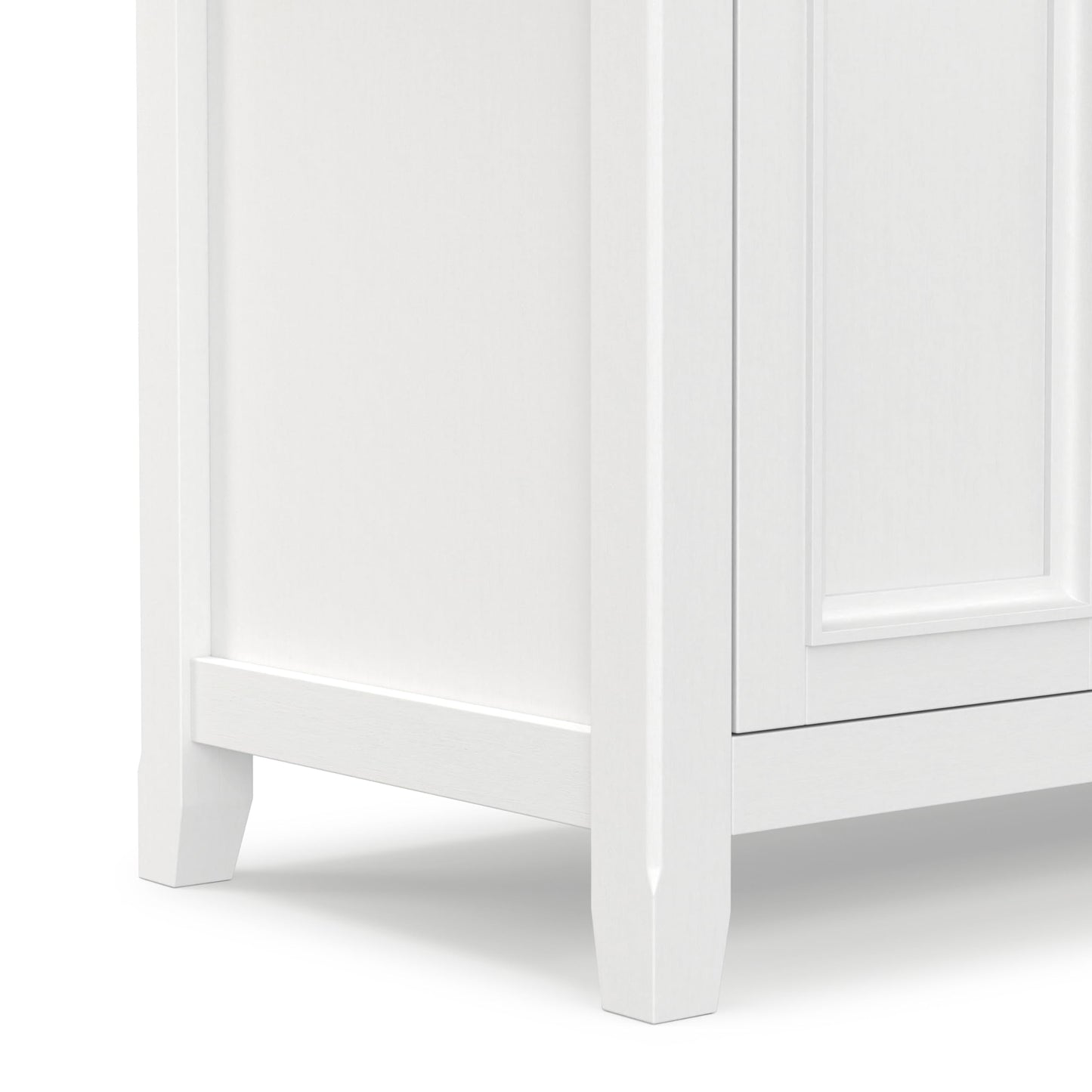 SIMPLIHOME Amherst TV Stand - 72 inch Wide Solid Wood Media Console in White, Transitional Entertainment Center for Living Room for TVs up to 80 Inches with Shelves and Cable Management