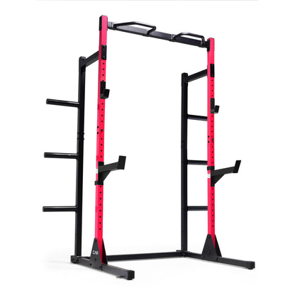 Cap Power Rack with Pull Up Bar & Attachments - Squat Rack & Strength Training Power Cage for Home Gym - RED