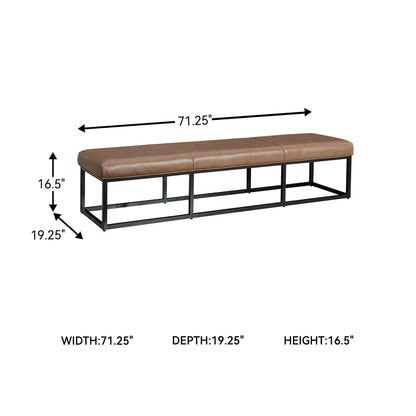 Signature Design by Ashley Joston Contemporary Leather Upholstered Accent Bench, Dark Brown & Black