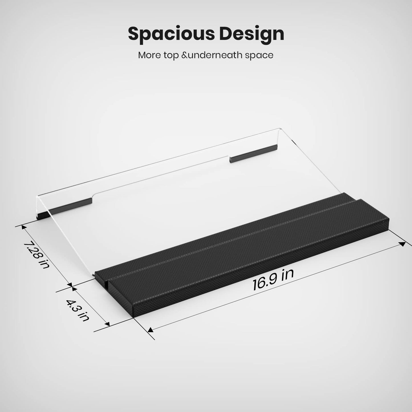 Yikola Acrylic Tilted Keyboard Holder - 3-Level Height Adjustment Keyboard Riser with Wrist Rest for Easy Ergonomic Typing & Working, Office & Home
