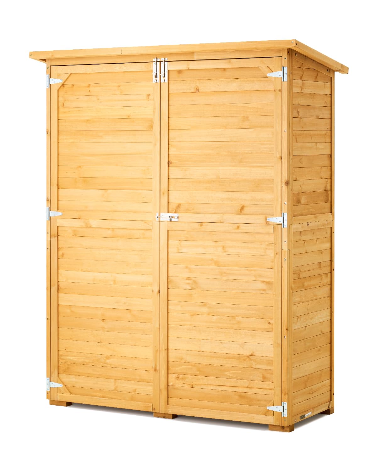 VEVOR Outdoor Storage Shed, Large Wooden Outside Storage Cabinet with Waterproof Roof and Metal Frame, Double Lockable Doors Garden Tool Shed Storage House Cabinet with Shelves, 55.1"x23.6"x67.5"