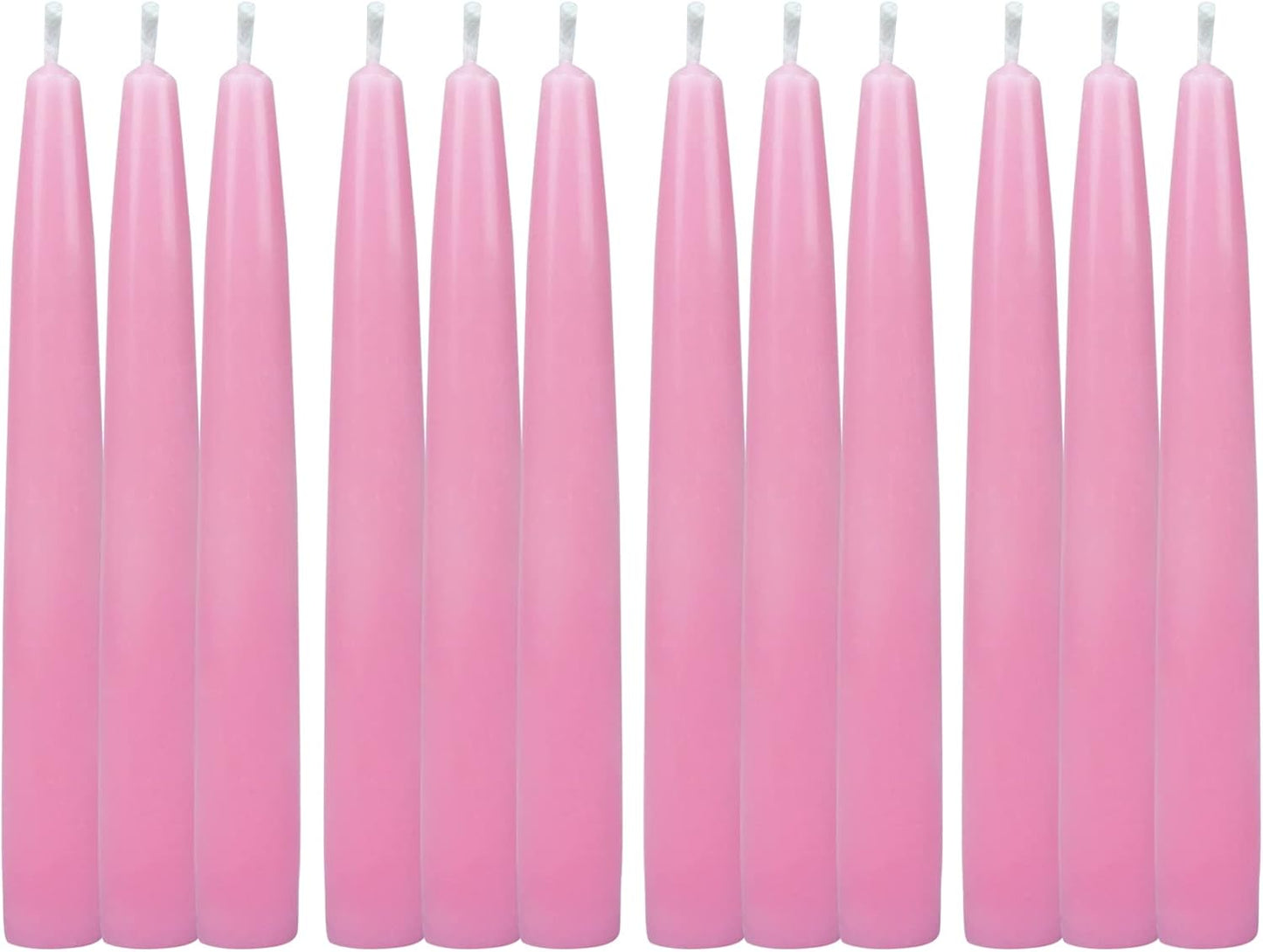 12-Piece Taper Candles, 6-Inch, Pink, 12 Count (Pack of 1)