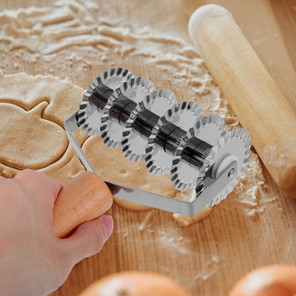 UPKOCH Wooden Handle Stainless Steel Pastry Cutter 8-Inch Dough Cutting Tool for Pizza Pie Crust Bread and Puff Pastry Baking