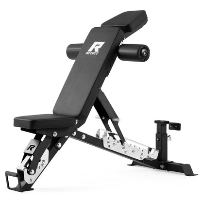 RitFit 3-Section Adjustable Weight Bench, 1600LBS Capacity Workout Bench for Home Gym, 21 Levels Incline Decline Bench Press with Thickened Padding, Foldable Exercise Equipment for Strength Training