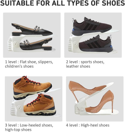 12 Pack 50%, 4 Closet, NVGSN Shoe Slots Organizer - Shoe Stackers for a Pair of Shoes, shoe Storage Shoes Space Savers