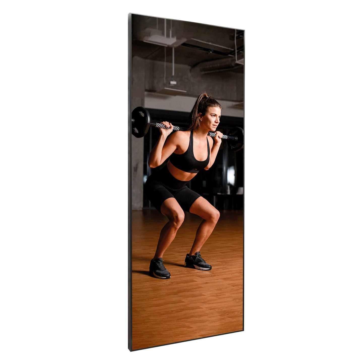 Nano Film Full Length Gym Mirror Shatterproof Oversized Full Body Glassless Mirror for Home Gym Dance Studio and Workout Room 36" x 72" Gold