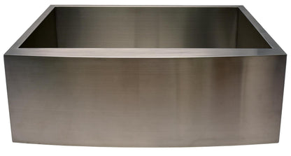Alpha Sinks 21" Apron Front Farmhouse Sink - Stainless Steel, Single Bowl, 16-Gauge T304, Curved Apron Design - Premium Construct, Fast Drainage, Non-Toxic, Soundproof - Ideal for Modern Kitchens