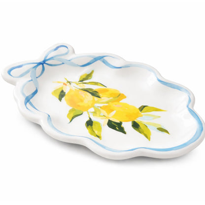 10 Strawberry Street Amalfi Lemon Ribbon Oval Platter, 14" x 10"