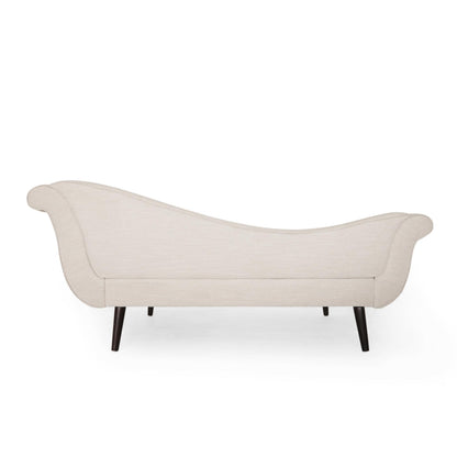 Merax Upholstered Chaise Lounge Accent Chair, Modern Tufted Lounge Sofa with Solid Wood Legs, Indoor Reclining Chair for Living Room Bedroom, Beige