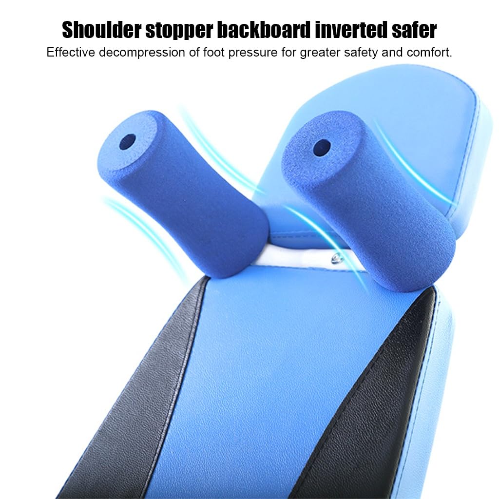Heavy Duty Inversion Table, 330lbs Capacity with Adjustable Protective Strap, Inversion Table for Back Pain Relief, Updated (Color : Blue)