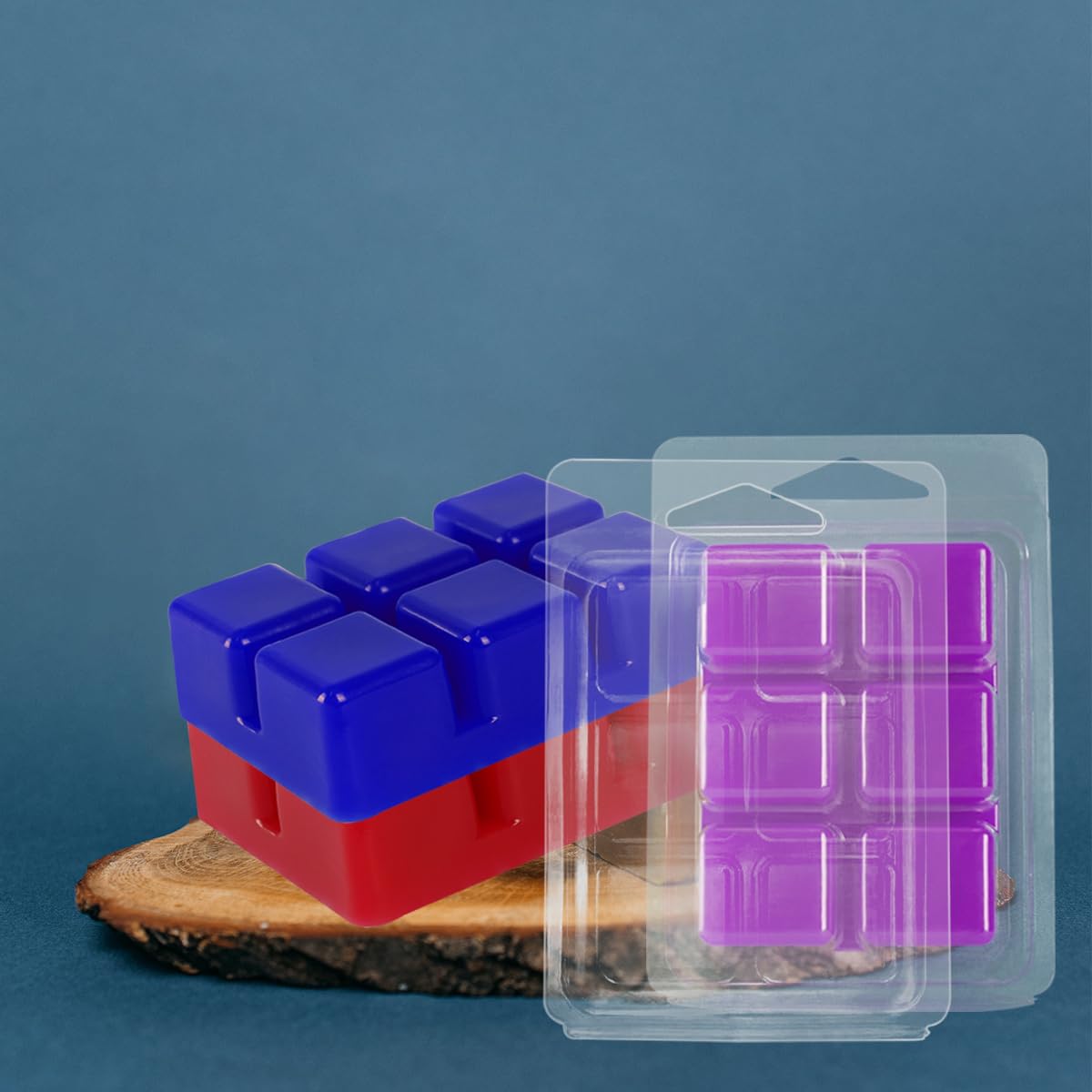 150 Packs Wax Melt Clamshells Molds, Clear Empty Plastic Cube Tray for Wickless Tarts Candles (Clear).