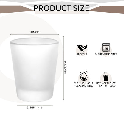 YOUKE OLA 72 Pack Sublimation Shot Glasses Cups with Heavy Base Sublimation Blanks Cute Shot Glass Tumbler Bulk for Heat Press, Personalized Gift, Wedding, Party, 1.5oz Frosted