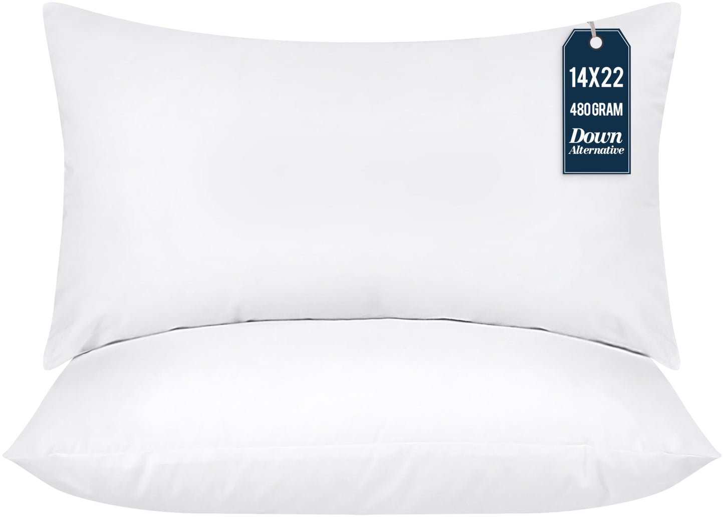 Utopia Bedding Throw Pillows (Pack of 2, White), 12 x 20 Inches Indoor Decorative Pillow Insert for Sofa, Bed and Couch