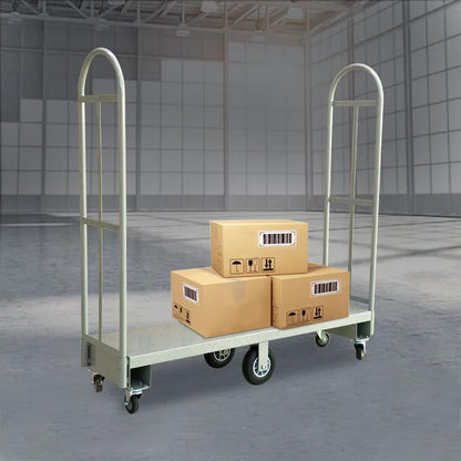 Yeeoy Narrow Aisle U-Boat Platform Truck Dolly, 60"x16" Heavy Duty U- Boat Cart with Thick Steel Deck, 2000LBS Capacity Utility Flatbed Cart with 6 Casters