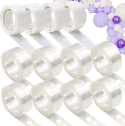 12 Rolls Balloon Arch Tape - 131.2 Feet Tape Strip with Holes, 400 Removable Dots for Party Decorations