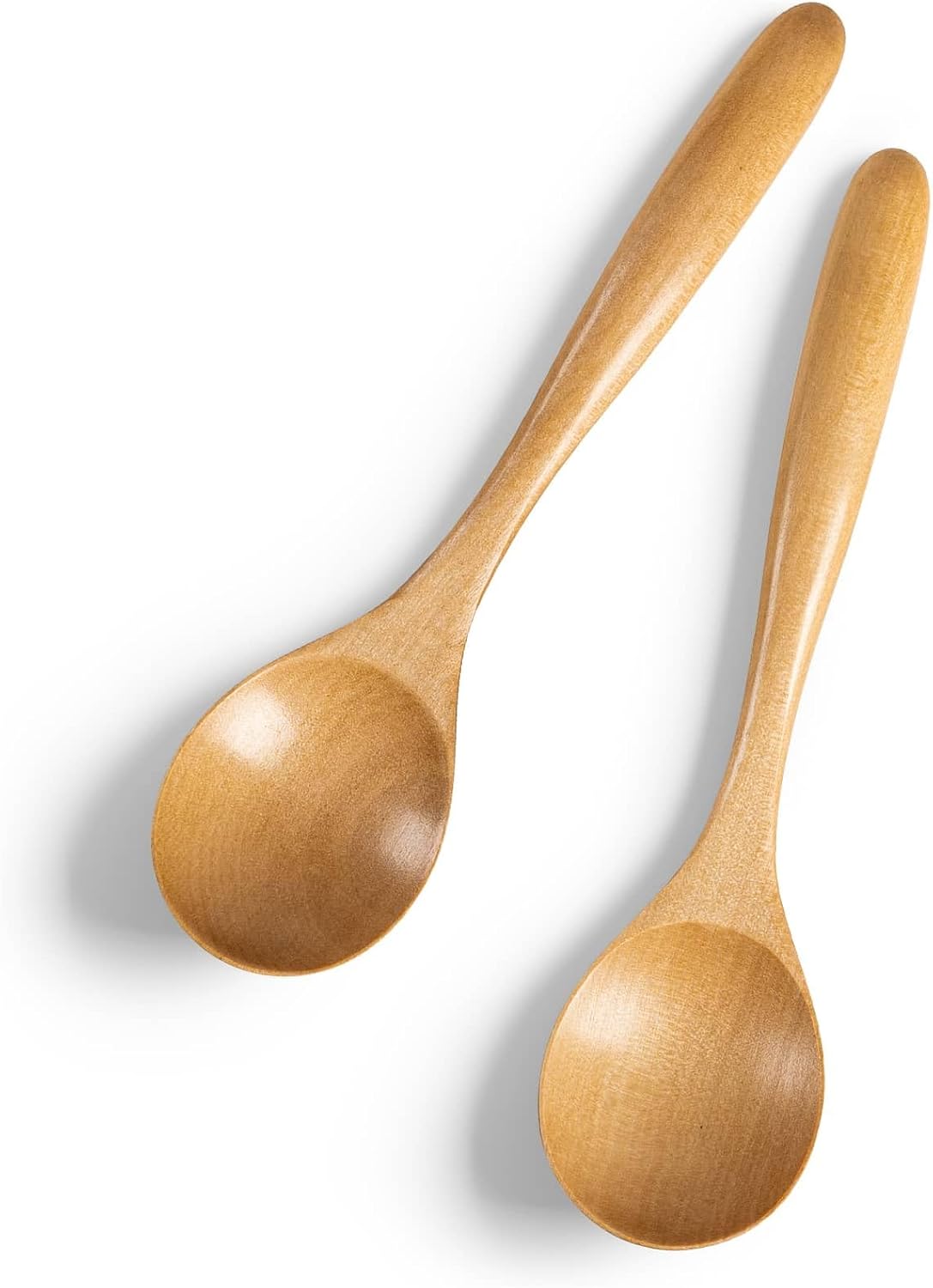 2 6.7 inch Set, PCS Wooden Spoons for Honey, Small Wooden Spoons - Terrific for Tea, Coffee & Soup, Little Schima Wood