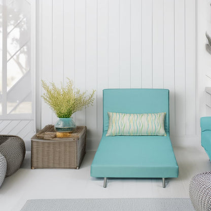 Cortesi Home Savion Convertible Accent Chair futon, Aqua Blue
