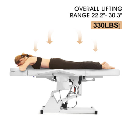 Artist hand Facial Bed for Esthetician MassageTable Beauty Bed Medical Aesthetic Tattoo Procedure Bed with 3 Motor Electrical Adjustments,White