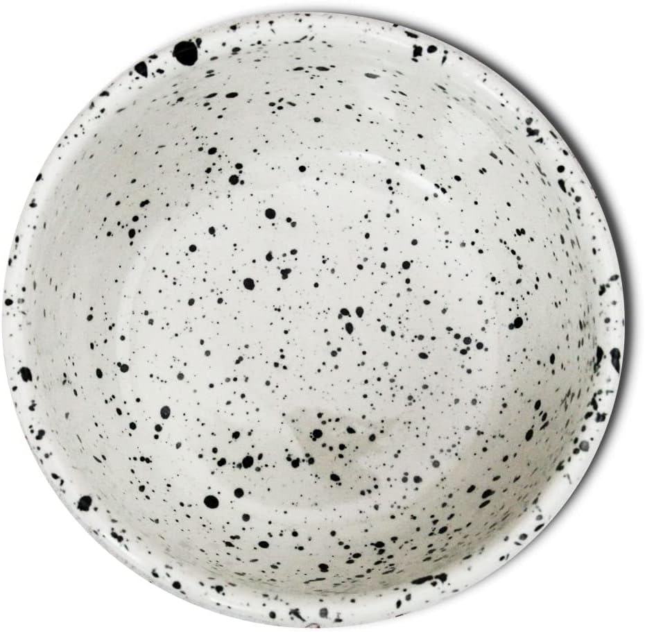 roro Exquisite Handmade Ceramic Stoneware Sauce Bowls, Set of 4, Speckled White, Microwave-Safe, Dishwasher-Safe