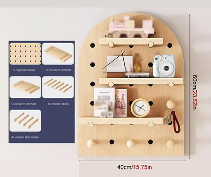 Grid Display Rack Grid Panel for Retail Display Floor Standing Flat Panel Display Stand，Combination Wall Organizer Kit,Pegboard Shelves Wooden Pegboard,Pegboard Wall Organizer,DIY Storage an