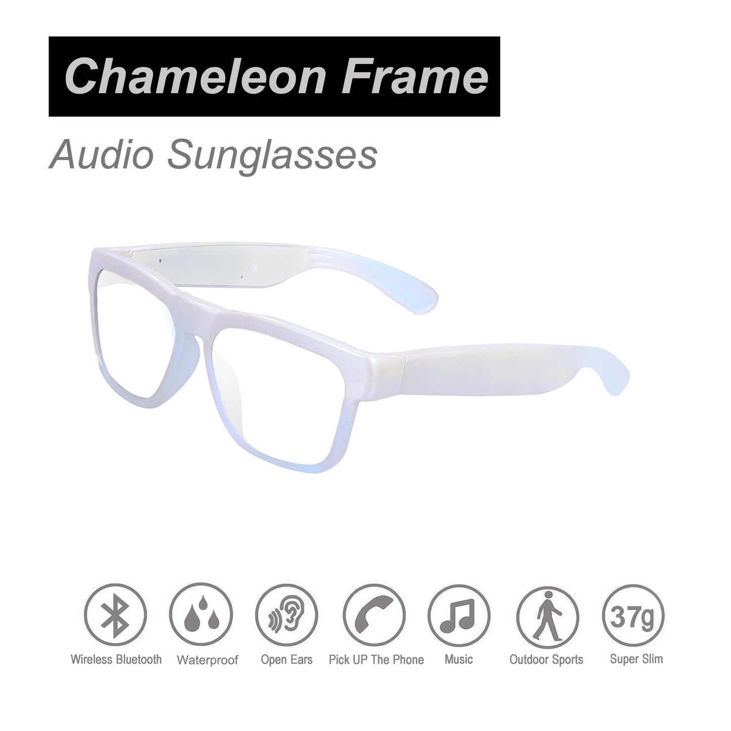 OhO Smart Glasses,Polarized Sunglasses with Bluetooth Speaker,Athletic/Outdoor UV Protection and Voice Control,Unisex(Mirror Blue Lens)