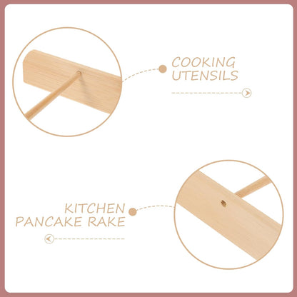 Pancake Spreader Kitchen Tools, Wooden Crepe Making Tool for Pancake Scraping