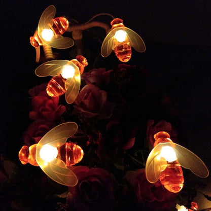 Honeybee Fairy String Lights, 40 LED 14Ft Battery Powered for Party, Wedding, Xmas, and Garden Decoration