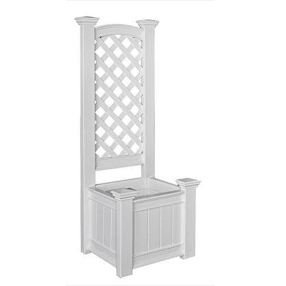 Kensington 23"W x 20"L Vinyl Planter Box with Trellis