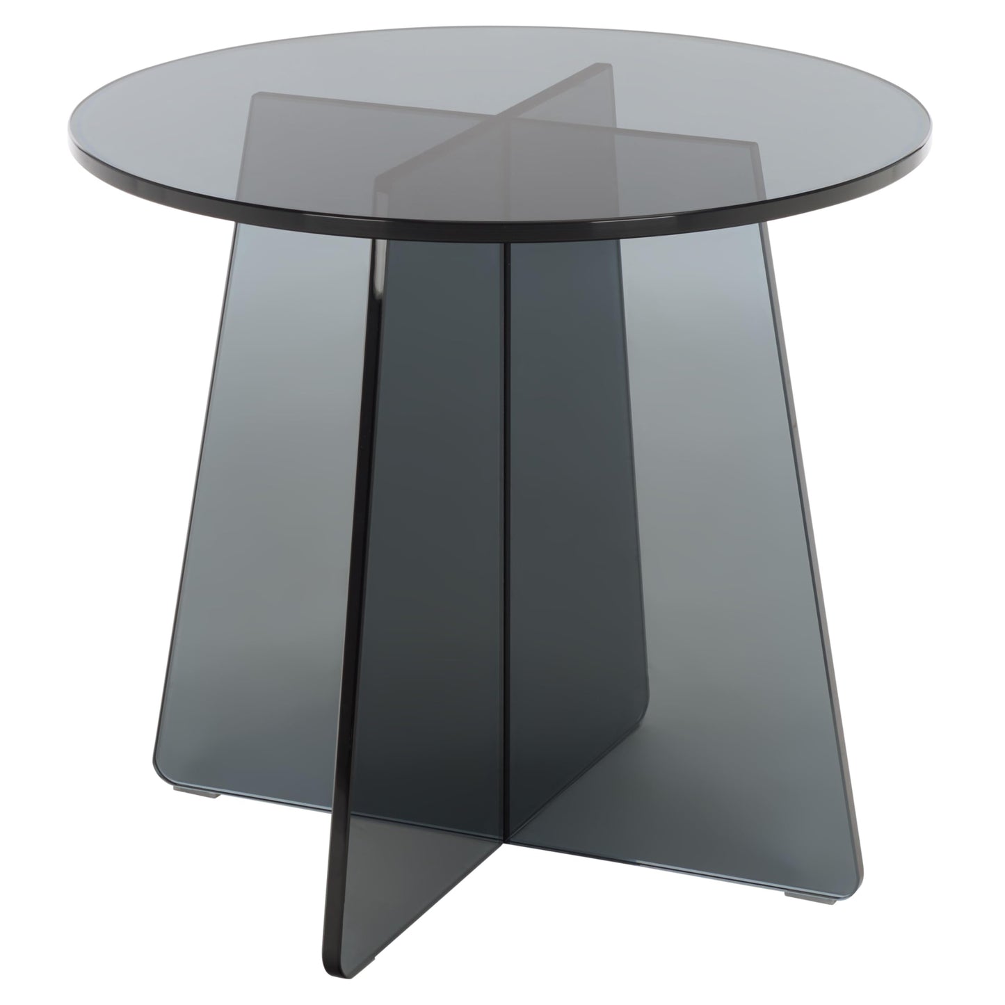 SAFAVIEH Furniture - Latika Tinted Accent Table - Grey Tinted Glass - Fully Assembled - Ideal for Living Room, Bedroom, 19.7" W x 19.7" D x 17.7" H (ACC7301A)