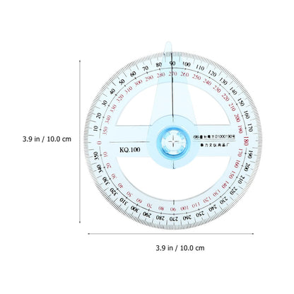 iplusmile 10 Pcs 360 Degree Circle Protractor with Swing Arm 4 Inch Plastic Angle Finder Measuring Ruler for School Geometry Drafting and Woodworking Classroom Bulk Sky Blue