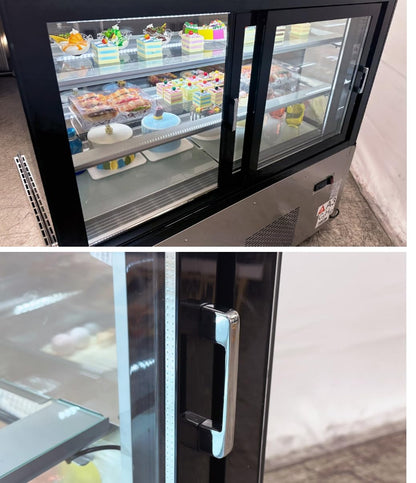 Refrigerated Bakery Display Cooler Case for Pastry Deli Curved 48" Wide Cooler Glass Display Curve Case Refrigerator - Commercial NSF UL ETL CW-370R