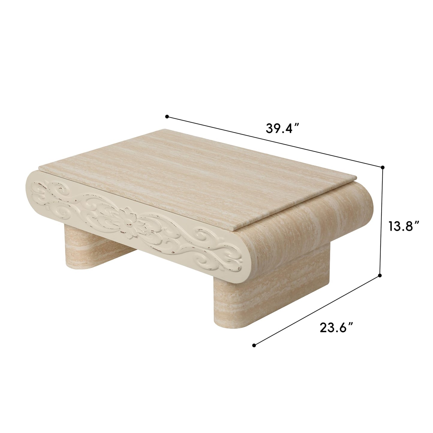 KEIKI 39.4" Lift-Top Coffee Table with Hidden Storage, Rounded Edge Rectangular Wood Accent Table, Modern Wooden Farmhouse Coffee Table for Living Room or Office, Beige Yellow