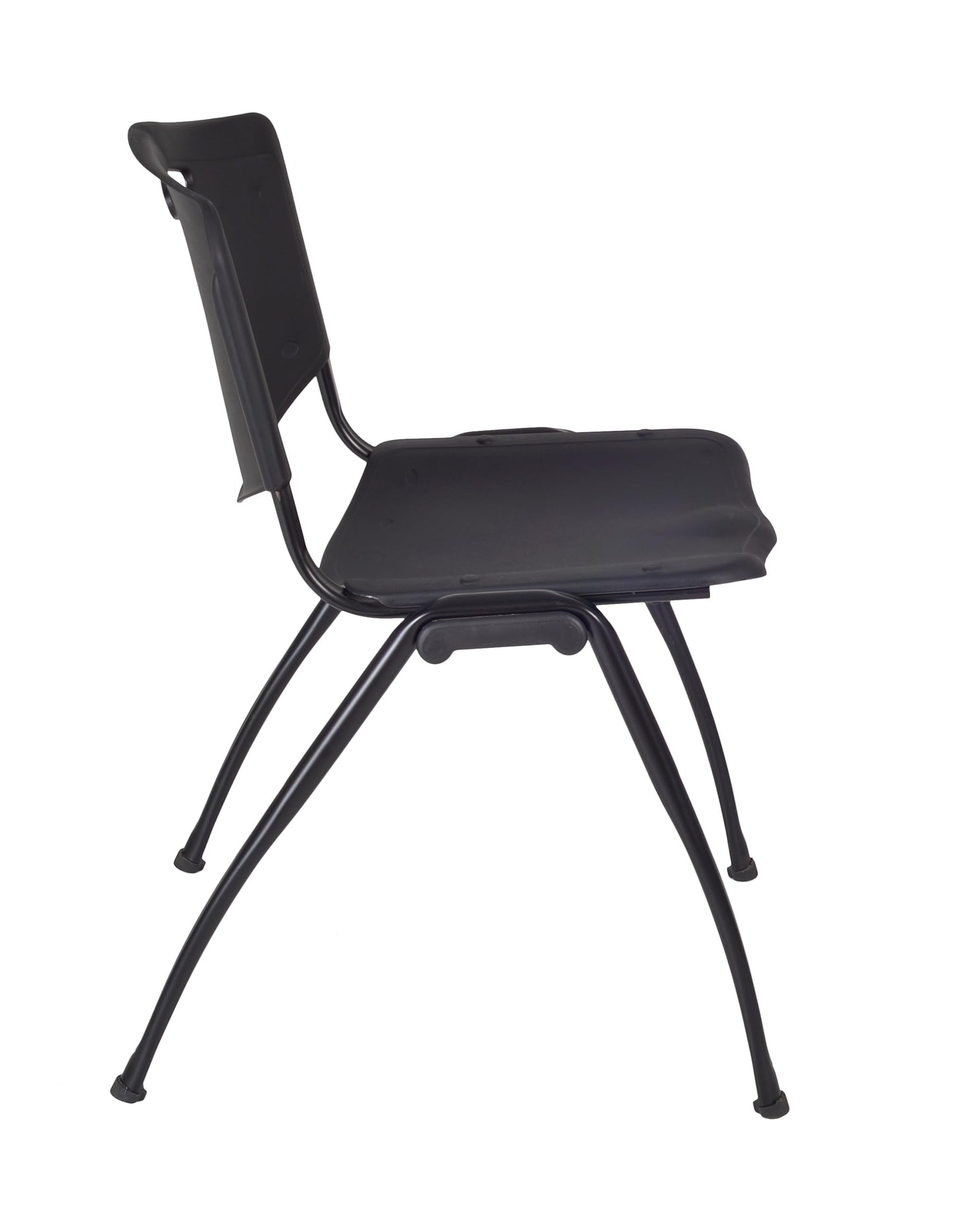 Regency Kobe 48 x 24 in. T-Base Training Seminar Table- Neo Walnut, 2 M Stack Chairs- Black