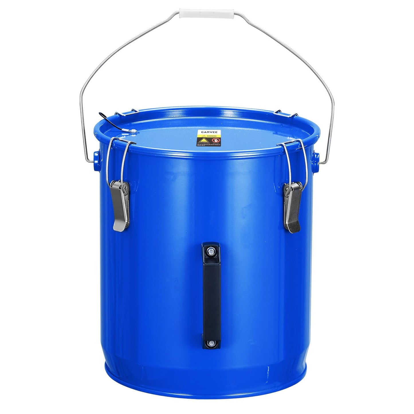 Garvee Fryer Grease Bucket 6 Gal, Oil Disposal Caddy, Steel Fryer Oil Transport Container with Rust-Proof Coating, Grease Can with Lid & Lock Clips & Filter Bag for Cooking Oil Filtering