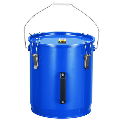 Garvee Fryer Grease Bucket 8 gal, Oil Disposal Caddy, Steel Fryer Oil Transport Container with Rust-proof Coating, Grease Can with Lid & Lock Clips & Filter Bag For Cooking Oil Filtering