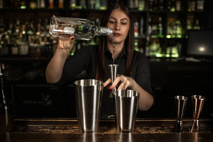 BARIANTTE Cocktail Jigger for Bartending, 2 oz 1 oz Japanese Measuring Shot Glass - Silver
